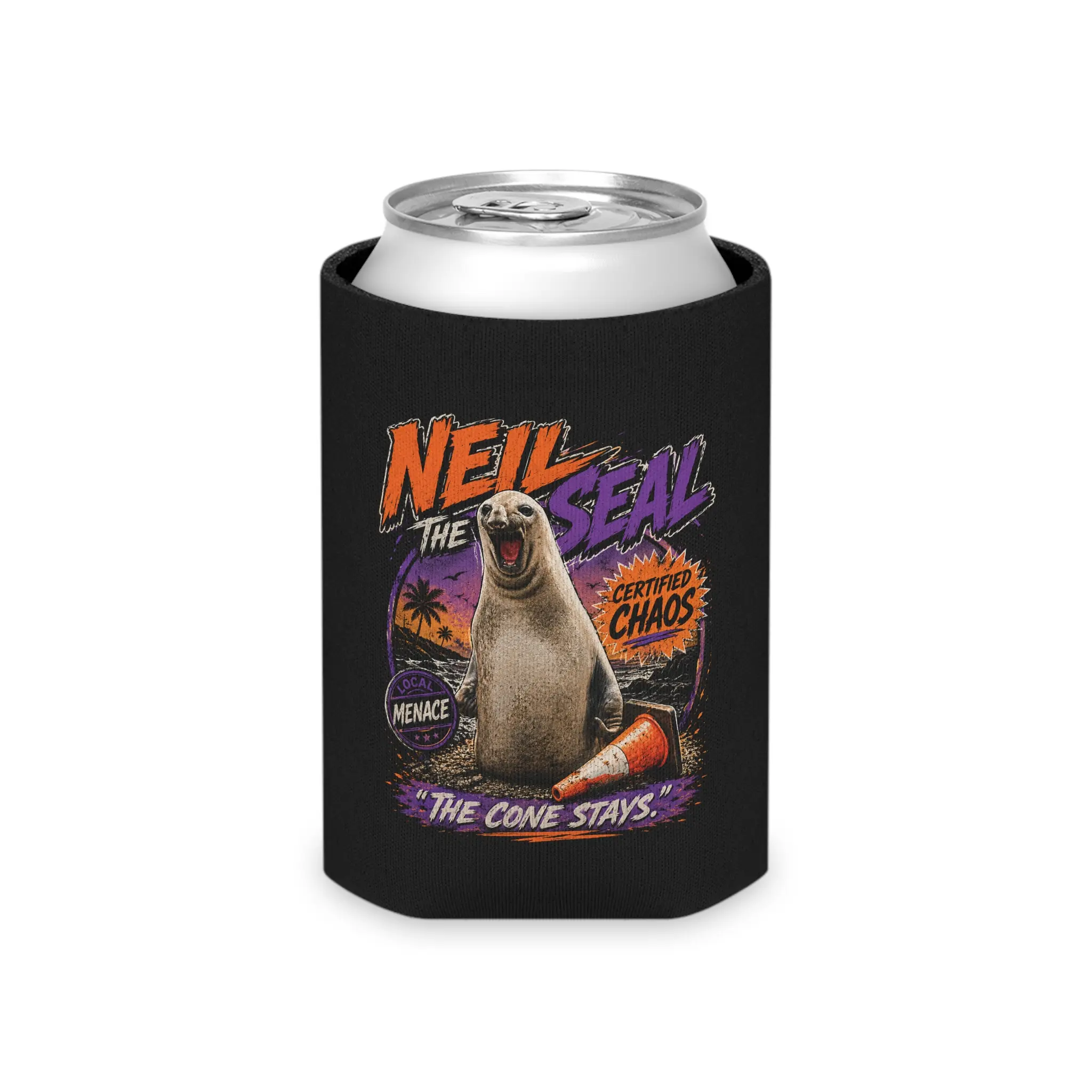 Neil the Seal Can Cooler Beer Koozie
