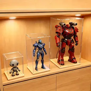 Acrylic Display Case Museum Edition Transparent Dust-Proof Collectible Showcase for Action Figures Models Christmas Gift Box for Home Decor Shelf Storage 3 Sizes Ideal for Collectibles & Decor