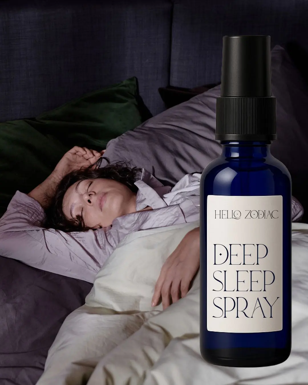 Hello Zodiac Deep Sleep Spray with Lavender Vetiver Chamomile & Gemstone Infusion for Calming Restful Sleep