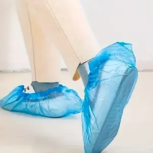 100 Pcs Disposable Shoe Covers Waterproof Anti-Slip, Random Colors, Ideal for Protecting Shoes, Bulk Pack for Home Use
