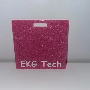 Glitter EKG Tech Badge Holder - Personalized Identification Card Holder for Hospital and Clinic Staff
