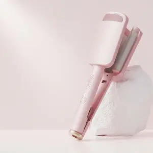 Wave Hair Crimper & Curling Wand for Beach Waves with Ionic Technology, Dual Voltage & Lightweight Design, Reduces Frizz & Damage, Perfect for Travel