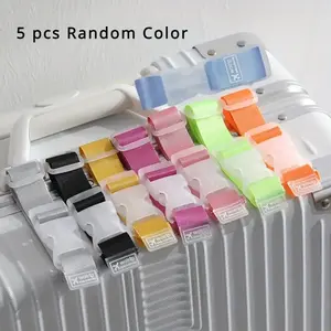 Random Color Luggage Belt, 5pcs Travel Portable Compact and Lightweight Adjustable Luggage Seat Belt with Release Buckle, Easy To Carry Luggage Travel Accessories
