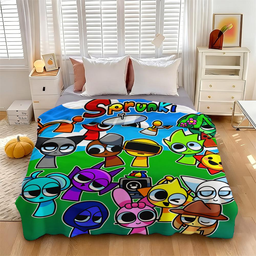 Sprunki Blanket Super Soft Cozy Throw Blankets Suitable for use in offices, sofas, and travel settings, etc.Suitable for all four seasons cozy flannel blanket A gift suitable for fans, friends and children