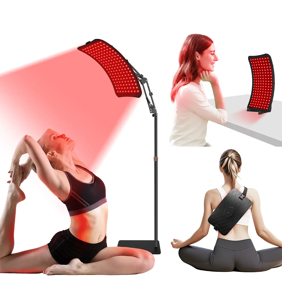 Red Light Therapy for Face and Body, Infrared Light Therapy Lamp Red 660nm & 850nm NIR LED Light Panel with Adjustable Stand and Timer 5-Level Brightness for Skin Care Pain Relief Muscle Recovery