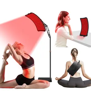 Red Light Therapy for Face and Body, Infrared Light Therapy Lamp Red 660nm & 850nm NIR LED Light Panel with Adjustable Stand and Timer 5-Level Brightness for Skin Care Pain Relief Muscle Recovery