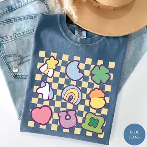 Comfort Colors Lucky Charm T-Shirt, Shamrock Rainbow T-Shirt, St Patricks Day Lucky Tee, Good Luck Irish Style Shirt, Casual Unisex Holiday Wear