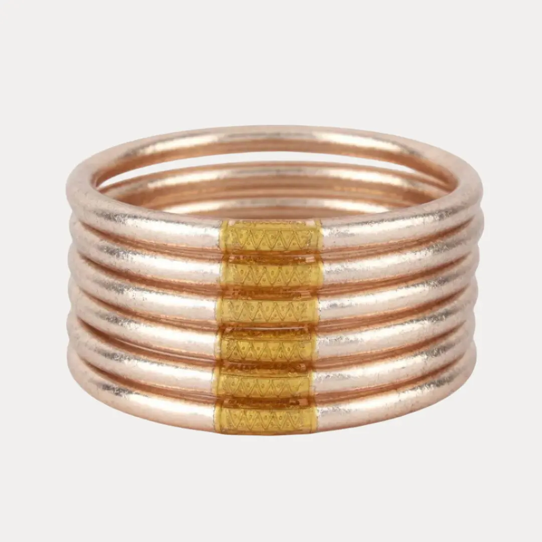 Champagne All Weather Bangles® (Set of 6) - Serenity Prayer