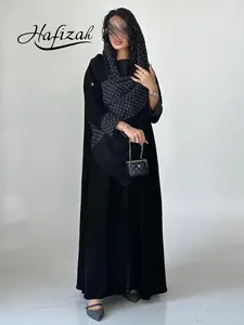 Hafizah Polka Dot Abaya Headscarf Set, Modest Two-Piece, Tall and Slimming, All-Season Loose-Fit Outerwear