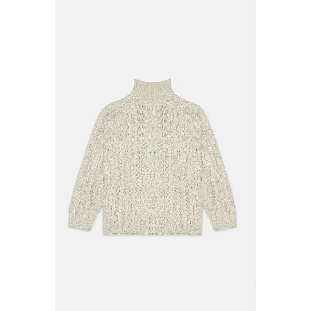Fear of God Essentials Men's WheatÂ Cable Knit Turtleneck Sweater
