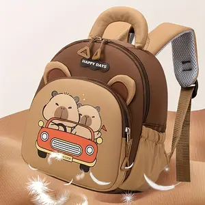 Cute Capybara Backpack for Women - Small Backpack with "Happy Time" Pattern, Ideal Birthday Gift for Animal Lovers, Cute Backpack, Travel Backpack, Charming Accessory