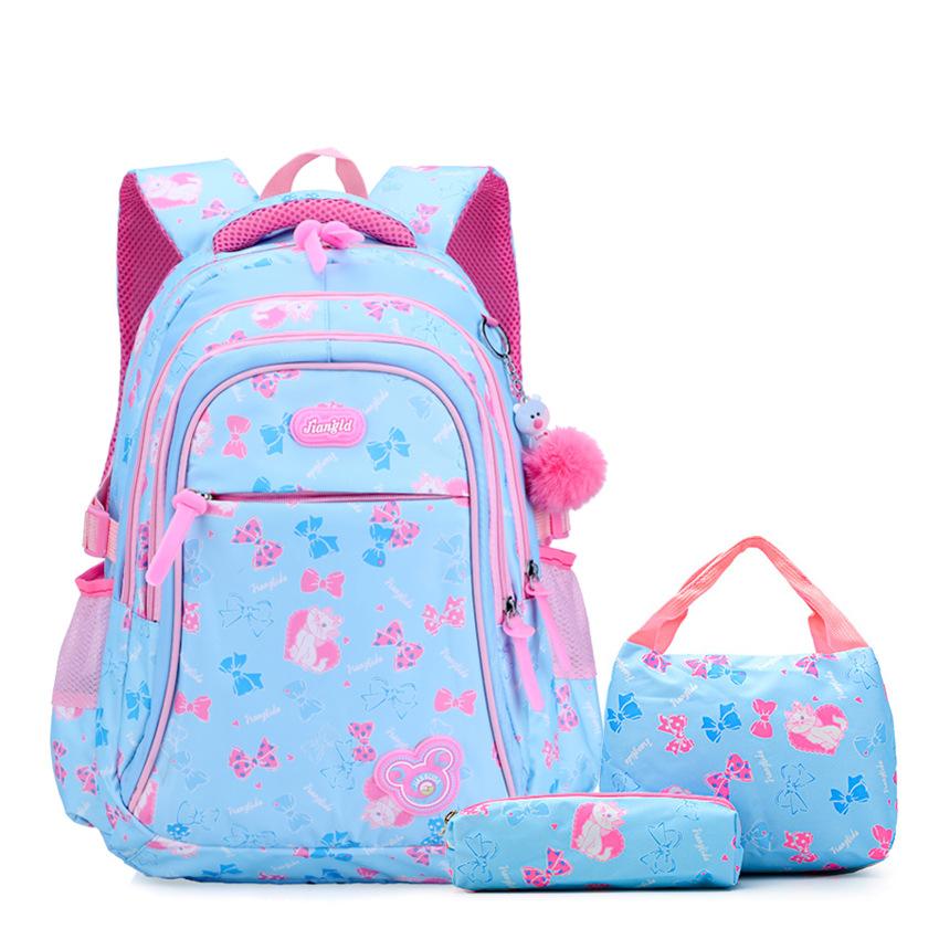 Cartoon Print Backpack Set 3 Piece School Bag with Lunch Bag and Pencil Case Casual Outdoor Backpack Set