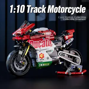 1:10 Static Motorbike Building Block Model, 2026 Edition, 883-PC ABS Plastic Building Toy, Creative Educational Game for Kids, Ideal Birthday & Christmas Party Gift