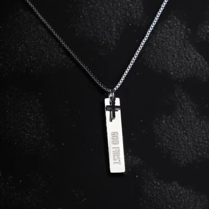 God First, Im Second Stainless Steel Pendant Necklace, Jewelry, Double Sided
