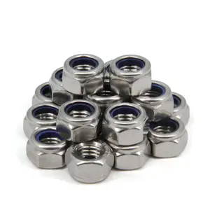 M12 x 1.75mm Pitch 304 Stainless Steel Self-Locking Hex Lock Nuts, Nylon Insert LockNuts  Metric Self Clinching Hex Lock Nuts for Hardware , 20 count/Pack (M12-20pcs)