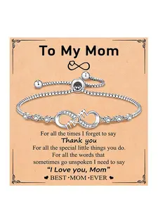 Mother's Day gift, a necklace set filled with endless tender love, adjustable infinity bracelet suitable for women. Give it to your daughter. As a Mother's Day gift for your mom, it can be a school season necklace gift or a Teacher's Day bracelet gift.