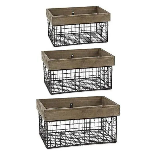 Design Imports Set of 3 Assorted Farmhouse Basket