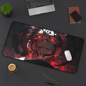 Jujutsu Kaisen Sukuna Desk Mat, Sukuna Anime Red Glow Mouse Pad, Keyboard Mat, Itadori Yuji x Sukuna JJK Anime Desk Mat For Office, Gift For Gamer