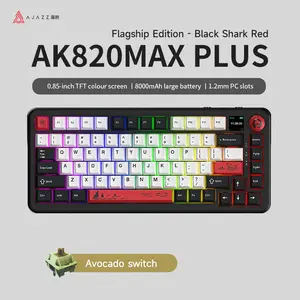 AJAZZ AK820 MAX PLUS Wireless Mechanical Keyboard with TFT Screen and Knobs, Gasket Architecture Keyboard 75%, Hot Swappable Gaming Keyboard, PC/Mac/Linux Compatible