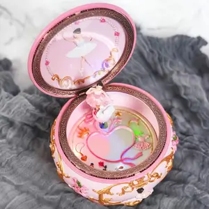 Classical Ballet Music Box Collectible Mechanical Music Box, with Colorful Lights and Sankyo 18 Notes Heart-shaped Birthday Gift for Girls (Swan Lake) Decor Ornaments