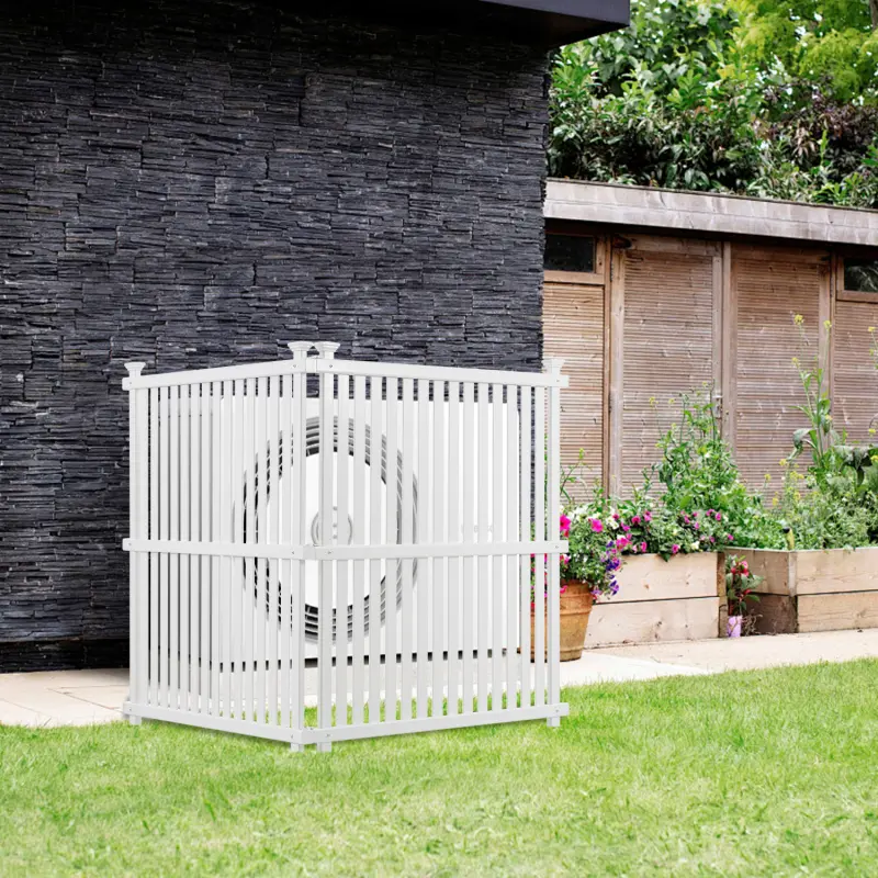 Vinyl Privacy Screen Panels Kit - 36in Width, 48in Height, Weatherproof L-Shaped Enclosure with Easy Installation, Enhances Aesthetics for Garden, Patio Air Conditioner (White)