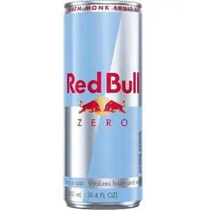 12x Red Bull Zero Sugar - Energy Drink Caffeinated Beverage Refreshing Workout Vitalizing Liquid Performance Boost Active Lifestyle Wellness Gym Training Endurance Vitamin B Taurine Diet Sparkling Cold Soda Wholesale Bulk Pack 8.4oz 12ct