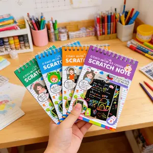 1pcs Cartoon Scratch Art Set, Scratch Art Bookmark Set, Scratch Art Set with 10 Colorful DIY Scratch Paper, DIY Scratch Off Bookmarks for Students, Creative Arts and Crafts Kit with Stylus, Perfect Children's Day gifts, toy gifts, Classroom Party Favors