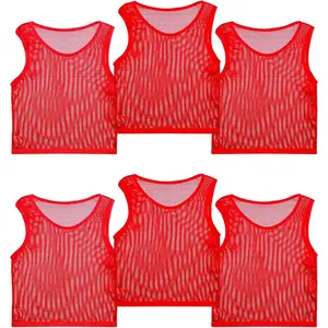 6 Pcs Breathable Scrimmage Vests Team Practice Jersey for Soccer Basketball Sports Practice
