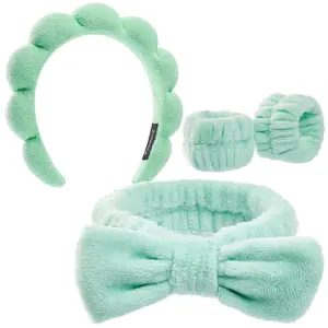 Spa Headband & Wristband Set for Women – Soft Headbands for Washing Face, Facial Masks, Makeup, and Skincare – Perfect Gift for Women and Teen Girls