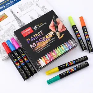 Guangnao 168-20 Color Paint Pens, Anti-Fading Student Art Drawing Graffiti Pens, Long-Lasting Marking Pens for School Supplies