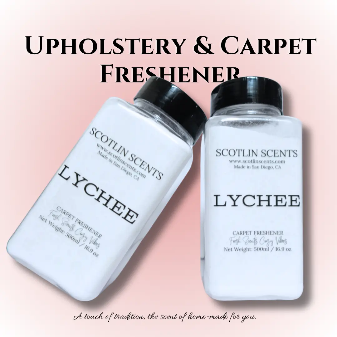 Lychee Upholstery and Carpet Freshener | Natural Odor Eliminator | Home and Car Deodorizer | Scotlin Scents