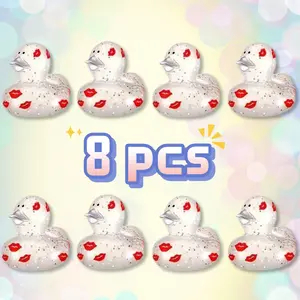 8 pcs 2 inch Wedding Glitter Rubber Ducks, Wedding Party Favors Decorations for Lovers and Celebration, Party Favor Quirky Gift Valentine's Day gifts, Party Favor Packs