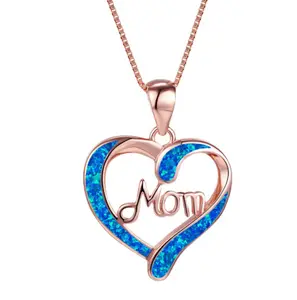 Mom Heart with Blue Neckalce - Graet Mother's Day Gift