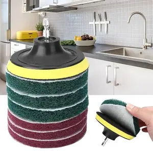 Multicolor Drill Power Brush, Tile Scrubber Scouring Pad, Bathtub Polishing Pad, Household Cleaning Tool for Bathroom Floor Tub Use, Kitchen Cleaning Supplies