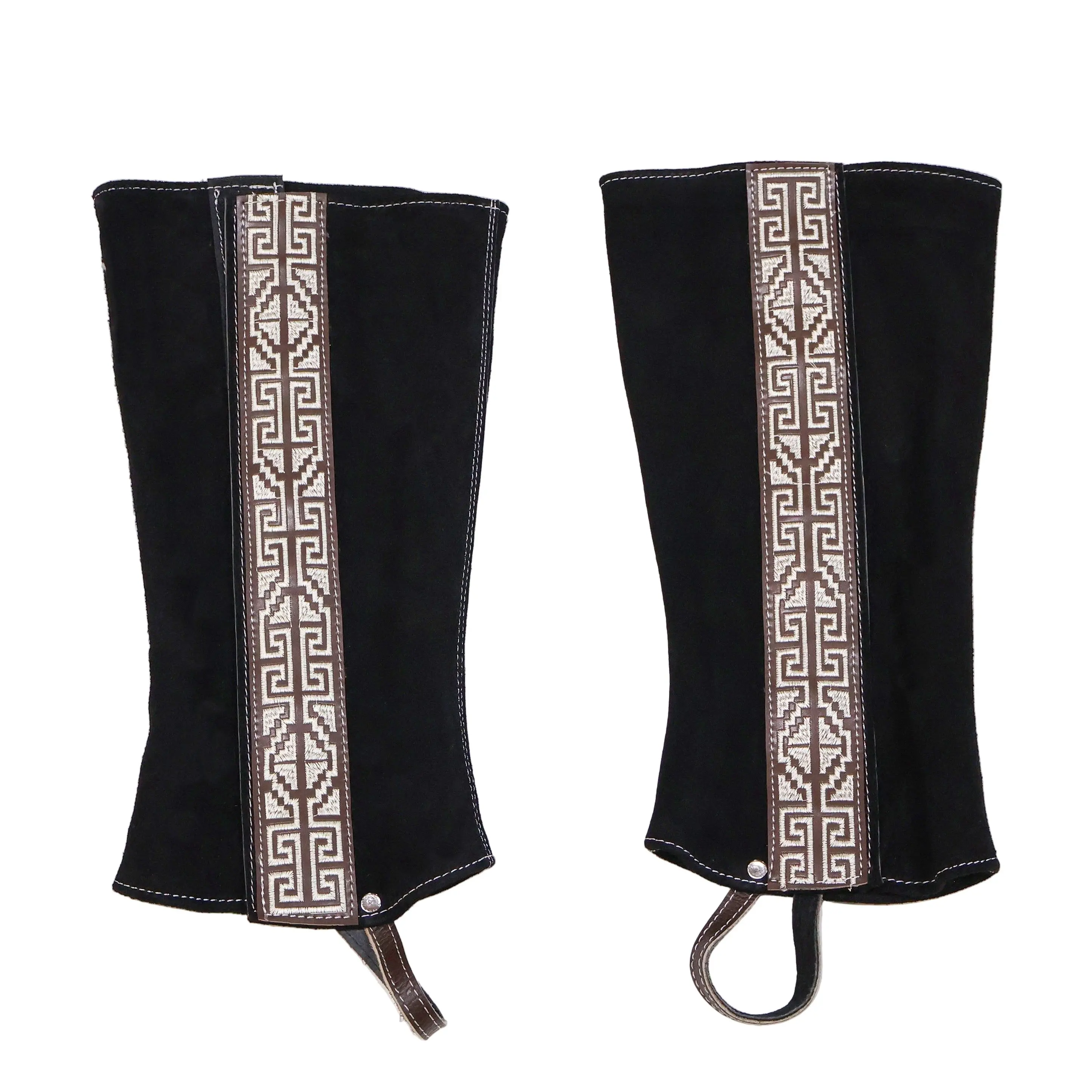 Polainas Black Half Chaps Mexican Charras Polainas Black Half Chaps Mexican Charras
