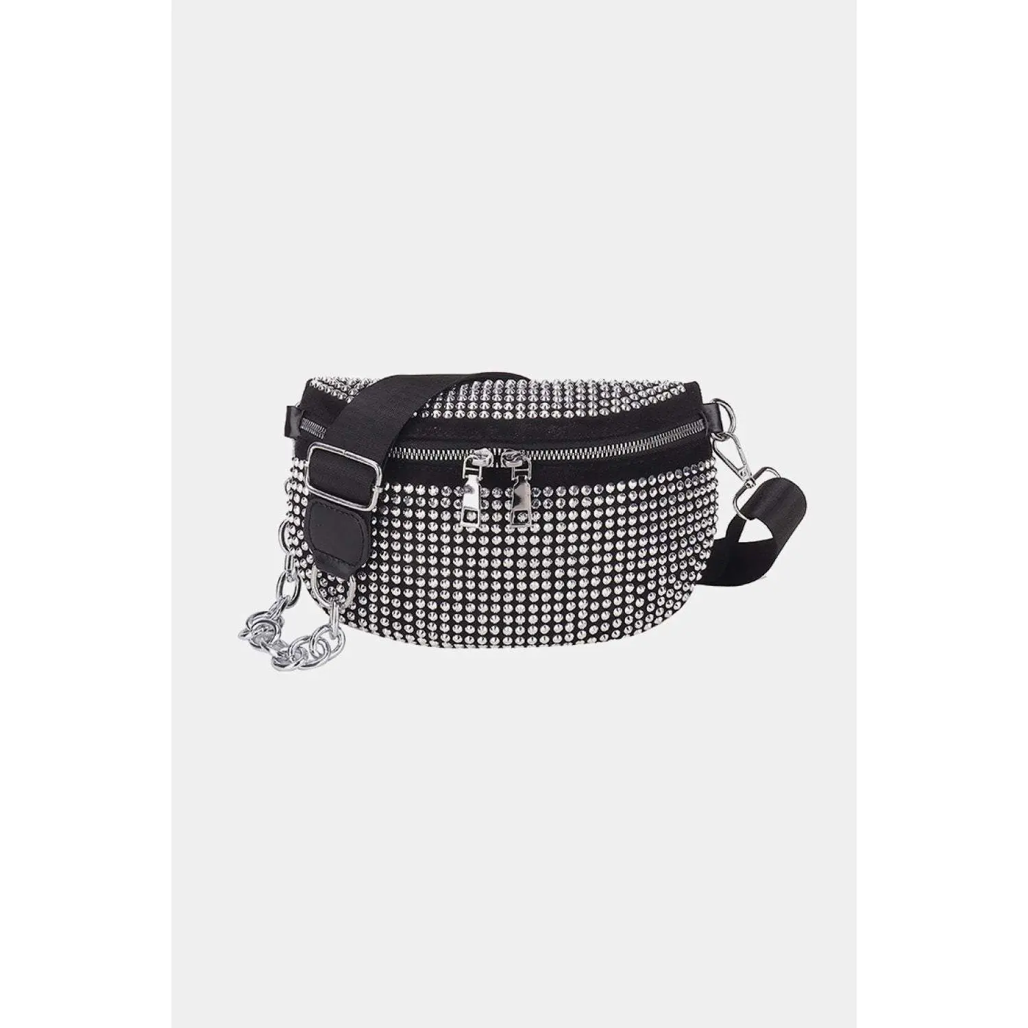 Rhinestone PU Leather Sling Bag