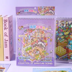 Melody Town 8.0 Miniature Scene Sticker Book, 12 Pet Stickers + 8 Scene Cards + 2 Reference Maps, Fun Cute DIY Decoration Set