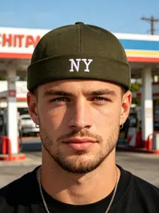 2026 Summer New Letter Embroidery Ny Solid Color Simple Hat, Trendy Unisex Cap, No Brim Design, Fashionable Men's and Women's Hat