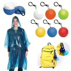Portable Rain Poncho - Compact, Disposable Emergency Raincoat for Travel, Hiking, Fishing & Camping, Mixed Colors