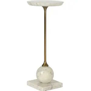 Uma Marble Drink Table - white