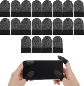 10Pairs Anti-Sweat Finger Gloves for Gaming, Fiber Mobile Gaming Finger Sleeves, Smooth Thumb Protector Sleeves Fingertip Caps for Touchscreen Devices, Gaming Finger Gloves Gamer Thumb Covers