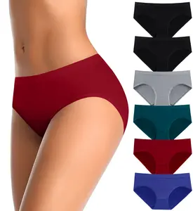 Seamless Low-Rise Briefs for Women Moisture-Wicking Soft Stretchy Breathable Underwear in Multiple Colors Womenswear Panties Nylon Smooth