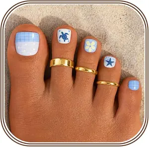 Milacolato Women's 3-Piece 14 Karat Gold Filled Toe Rings Set, Non-Tarnish Gold Color Stackable Rings, Adjustable Daisy Flower Hug CZ Band, Summer Beach Footwear Jewelry, Stackable Ring, Gold Color Rings summerwins