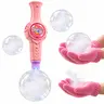 Handheld Multifunction Portable Bubble Maker - Elastic Fog Wand, Smoke Sword, Lights & Sound, STEM Kids Toys, Bubble Solution, Pink Set, Christmas Gifts for Parent-Child Outdoor Play