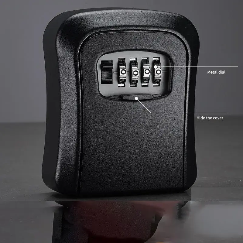 4-Digit Wall-Mount Combination Key Lock Box, Resettable Code Secure Key Storage for Home, Garage