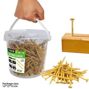 Deck wood screws, outdoor self-tapping screws, with external epoxy coating, equipped with T25 star-shaped driver bit, sizes #10*3in and #10*3-1/2in, suitable for large outdoor structures and heavy-duty woodworking