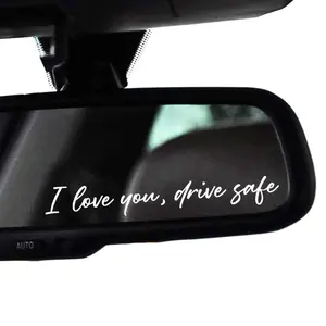 Love You Drive Safe Car Mirror Sticker 2 Pack