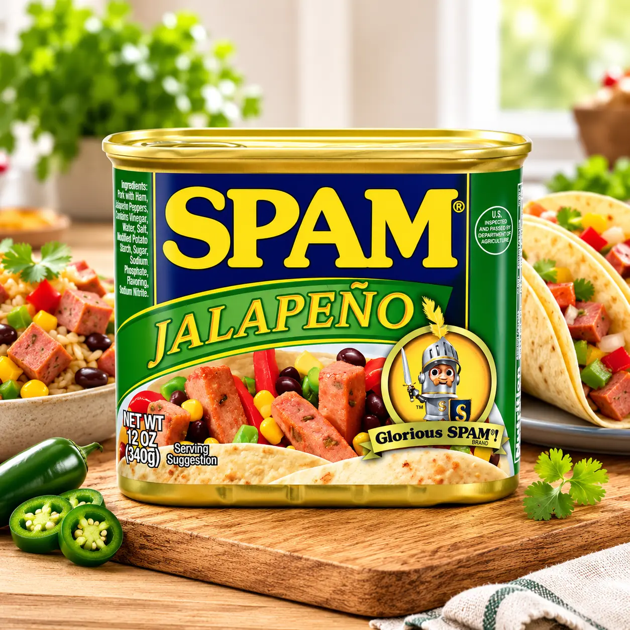 Spam Jalapeño Canned Pantry Food, 12 oz Can