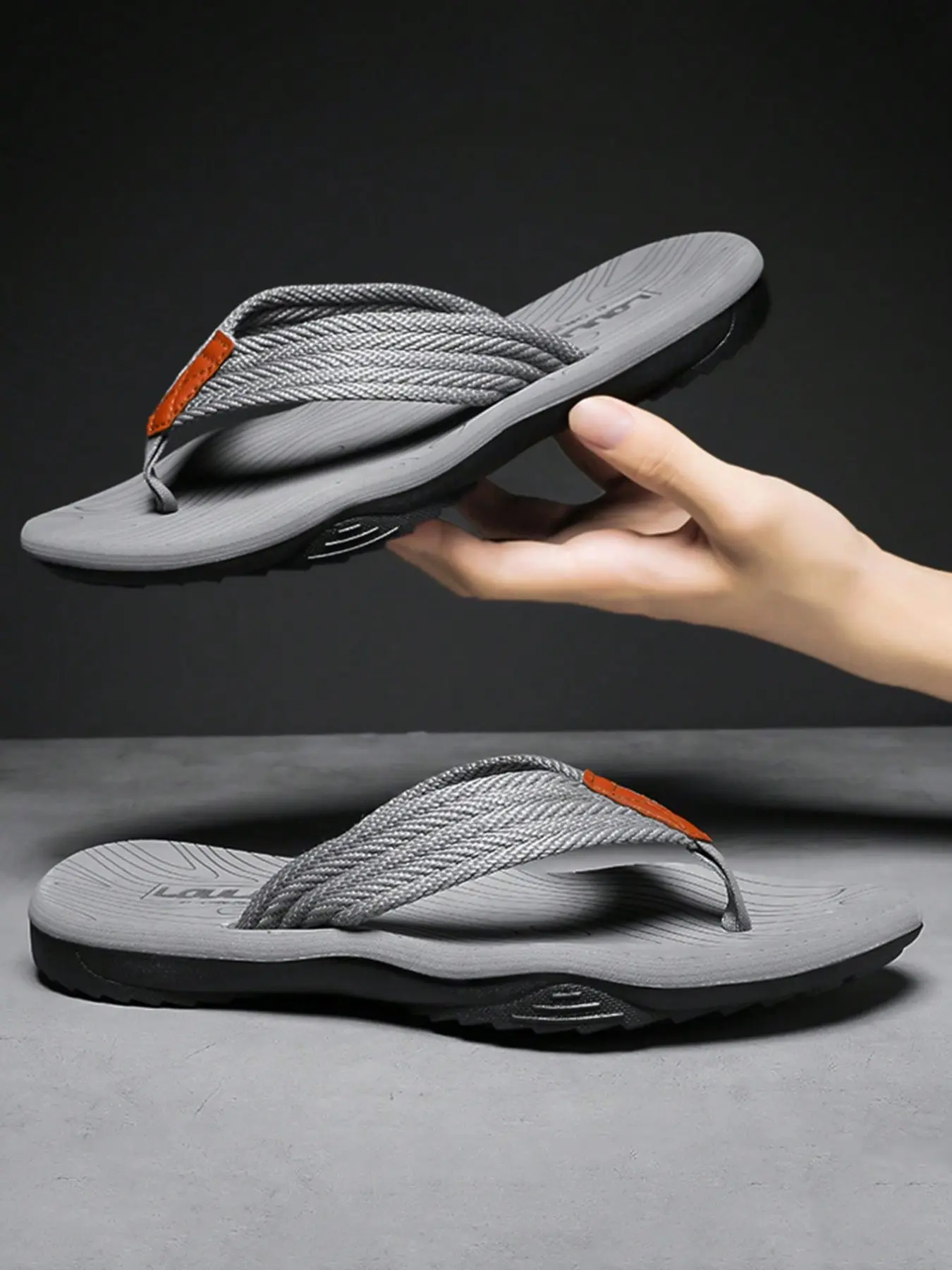 Men's Open-Toe Sandals, Durable Sole, Soft Comfortable Eva Insole, Secure Walking, Unique Texture, Beach Essential Open-Toe Sandals, Comfy Sandals, Summer Sandals