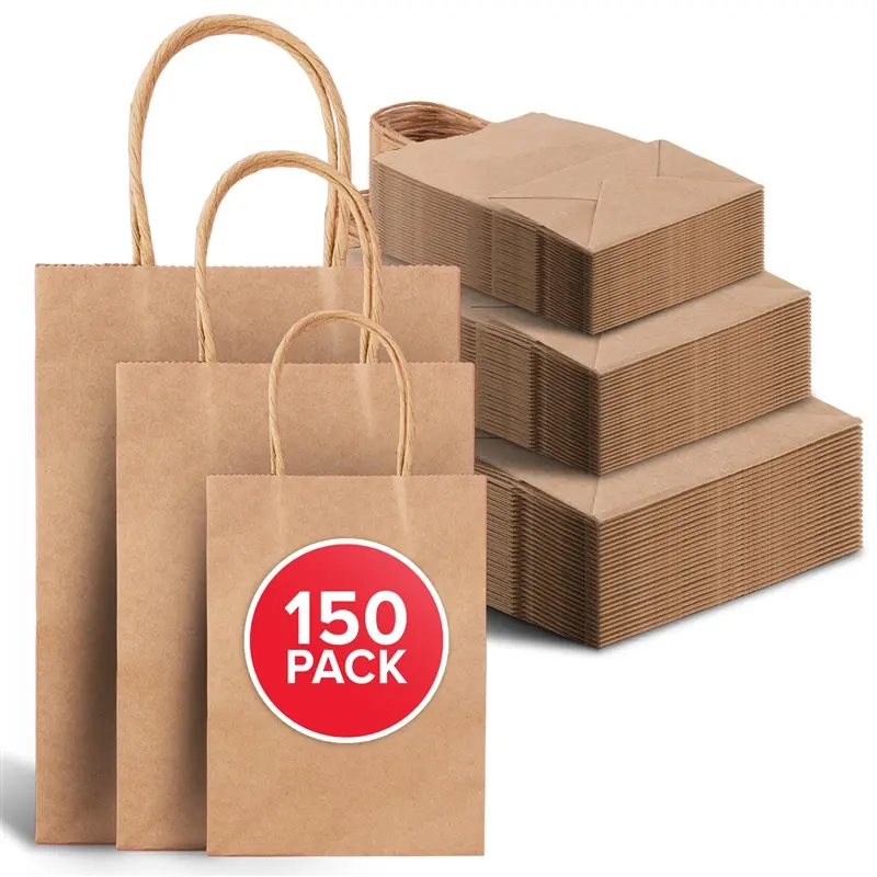 Stock Your Home Brown Paper Bags with Handles